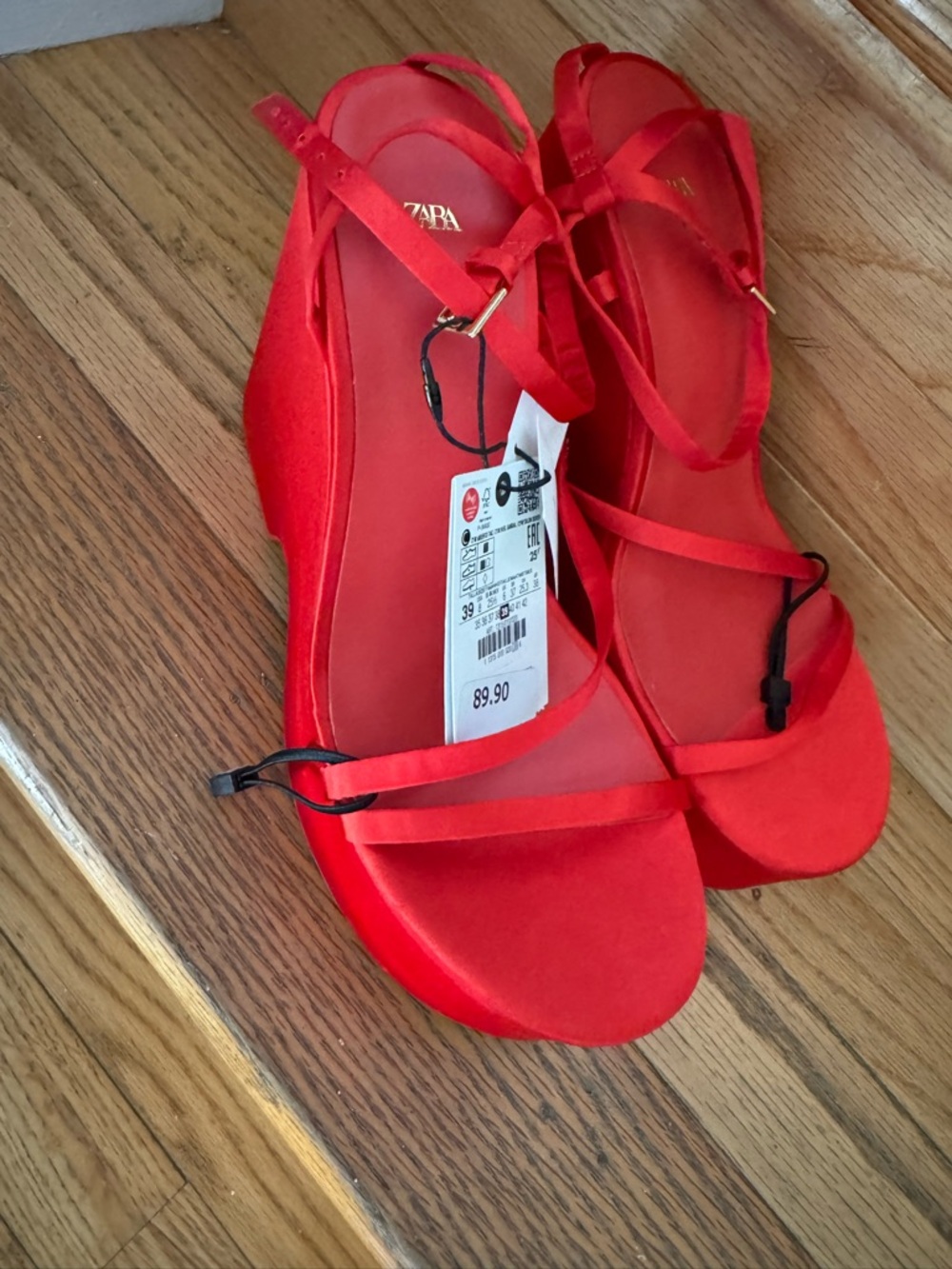 Zara Red Platform Wedge Sandals - Picture 5 of 6